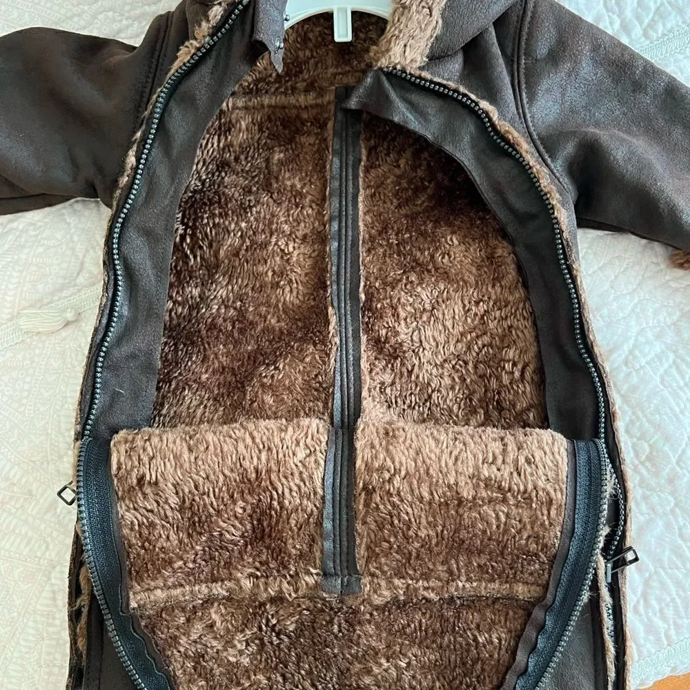 Catimini Brown Baby Hooded snowsuit 6 months
